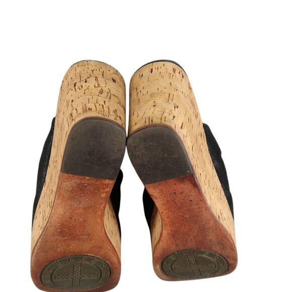 Fiorentini+Baker Shoes Women 40 Wedge Sandal Fashion Leather Platform Cork Black - Picture 12 of 16